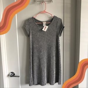 NWT Striped Black and White Stretch Swing Dress